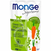 MONGE Cat Kitten Вологий корм для кошенят (с тунцем, зеленим горошком та молодою морквою) MONGE Cat Kitten Вологий корм для кошенят (с тунцем, зеленим горошком та молодою морквою)