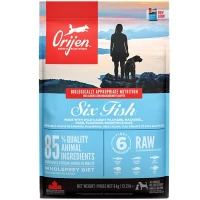ORIJEN 6 Fish Dog Сухой корм для собак всех пород и возрастных категорий (с сардиной, макрелью, хеком, камбалой, окунем и солей)