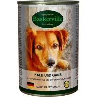 BASKERVILLE Вологий корм для дорослих собак усіх порід (з телятиною та м'ясом гуски)