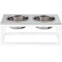 HARLEY AND CHO Dinner Grey Stone + White Миски для великих собак на підставці