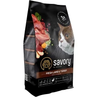 SAVORY Adult Cat Sensitive Digestion Fresh Lamb&Turkey Сухий корм для котів з чутливим травленням (з ягням та індичкою)