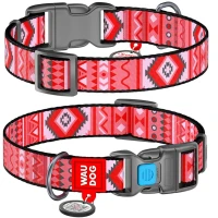 COLLAR Waudog Nylon M Нашийник для собак з QR-паспортом "Етно"