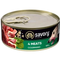 SAVORY Dog Gourmand Вологий корм для дорослих собак усіх порід (4 види м'яса)