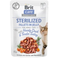 BRIT CARE Cat Pouch Вологий корм для стерилізованих котів (з качкою та індичкою в желе)