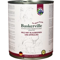 BASKERVILLE Влажный корм для взрослых собак всех пород (с олениной, черникой и спирулиной)
