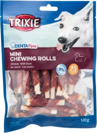 TRIXIE Denta Fun Mini Палички для очищення зубів собак (натуральна шкіра з качкою)