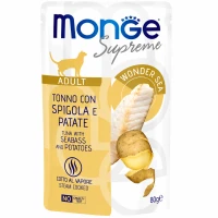 MONGE Cat Adult Вологий корм для дорослих котів (з тунцем, сибасом та картоплею) MONGE Cat Adult Вологий корм для дорослих котів (з тунцем, сибасом та картоплею)