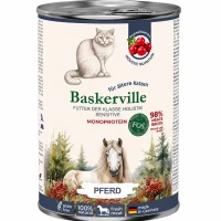 BASKERVILLE FOS Holistic Вологий корм для дорослих котів з чутливим травленням (з кониною)