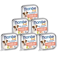 MONGE Dog Fruit Вологий корм для дорослих собак усіх порід (з лососем та грушею)