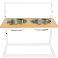 HARLEY AND CHO Lift Natural Wood + White Миски для собак на підставці