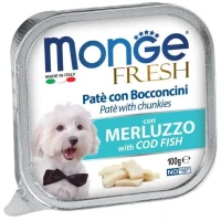 MONGE Dog Fresh Вологий корм для дорослих собак усіх порід (з тріскою)