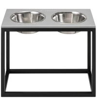 HARLEY AND CHO Dinner Grey Stone + Black Миски для собак на підставці