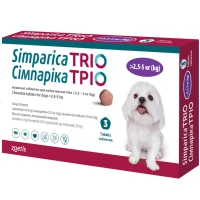 SIMPARICA TRIO Жувальні таблетки від бліх, кліщів та гельмінтів для собак (1 таблетка)