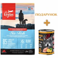 ORIJEN 6 Fish Dog Сухий корм для собак усіх порід та вікових категорій (сардина, макрель, хек, камбала)
