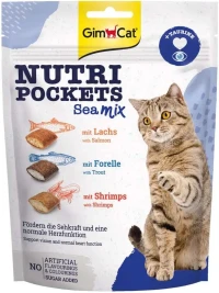 GIMCAT Nutri Pockets Sea Mix Ласощі для котів (з лососем, фореллю та креветками)