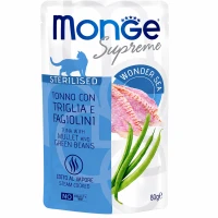 MONGE Cat Sterilised Вологий корм для дорослих стерилізованих котів (з тунцем, кефаллю та стручковою квасолею) MONGE Cat Sterilised Вологий корм для дорослих стерилізованих котів (з тунцем, кефаллю та стручковою квасолею)