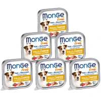 MONGE Dog Fruit Вологий корм для дорослих собак усіх порід (з куркою та малиною)