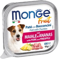 MONGE Dog Fruit Вологий корм для дорослих собак усіх порід (зі свининою та ананасом)