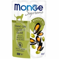 MONGE Cat Adult Вологий корм для дорослих котів (з тунцем, мідіями та оливками) MONGE Cat Adult Вологий корм для дорослих котів (з тунцем, мідіями та оливками)