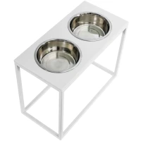 HARLEY AND CHO Dinner White Stone + White Миски для великих собак на підставці