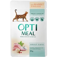 OPTIMEAL Вологий корм для дорослих котів (з кроликом у білому соусі)