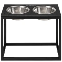 HARLEY AND CHO Dinner Black Stone + Black Миски для великих собак на підставці