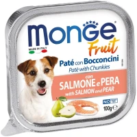 MONGE Dog Fruit Вологий корм для дорослих собак усіх порід (з лососем та грушею)
