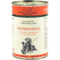 HUBERTUS GOLD Влажный корм для взрослых собак всех пород (с говядиной, пастернаком, яблоком и льняным маслом)