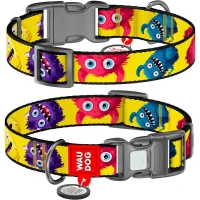 COLLAR WAUDOG Nylon Нашийник для собак з QR паспортом "Мохнаті монстри"
