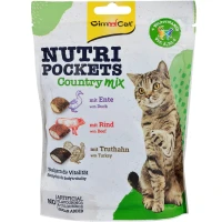 GIMCAT Nutri Pockets Country Mix Ласощі для котів (з качкою, індичкою та яловичиною)