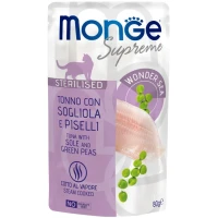 MONGE Cat Sterilised Вологий корм для дорослих стерилізованих котів (з тунцем, камбалою та зеленим горошком)
