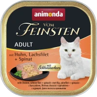ANIMONDA Vom Feinsten Вологий корм для дорослих котів (з куркою, лососем та шпинатом)