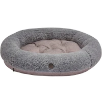 HARLEY AND CHO Лежанка для собак та котів Bagel Fur Gray