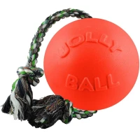 JOLLY PETS Romp-n-Roll Orange Іграшка для собак М'яч з канатом