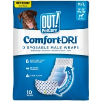 OUT! PetCare Comfort‑Dri™ Disposable Male Wraps Одноразові підгузки для собак середніх та великих порід