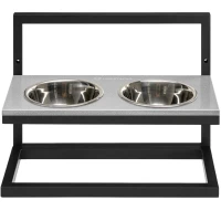 HARLEY AND CHO Lift Gray Stone + Black Миски для собак на підставці