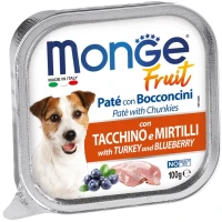MONGE Dog Fruit Вологий корм для дорослих собак усіх порід (з індичкою та чорницею)