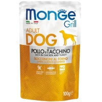 MONGE Dog Grill Вологий корм для дорослих собак усіх порід (з куркою та індичкою)