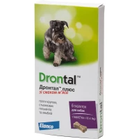 ELANCO (BAYER) Drontal Plus Антигельмінтна таблетка для собак зі смаком м'яса