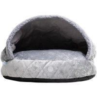 HARLEY AND CHO Лежанка-нірка для собак та котів Cover Plush Gray
