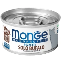 MONGE Cat Monoprotein Вологий корм для дорослих котів (м'ясні пластівці з буйволом)