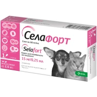 KRKA Селафорт Спот-он Краплі від бліх, кліщів і гельмінтів для котів та собак (1 піпетка)