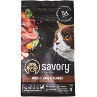 SAVORY Adult Cat Sensitive Digestion Fresh Lamb&Turkey Сухий корм для котів з чутливим травленням (з ягням та індичкою)