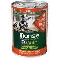 MONGE Dog Wet Bwild Adult Вологий корм для дорослих собак усіх порід (з індичкою, гарбузом та цукіні)