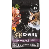 SAVORY Adult Cat Sterilised Сухий корм для стерилізованих котів (з ягням та куркою)