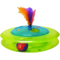 PETSTAGES Sights&Sounds Birdie Chase Іграшка для котів Трек з м'ячем і пташкою