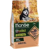 MONGE Dog Bwild Grain Free Сухий корм для дорослих собак усіх порід (з лососем)