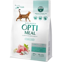 OPTIMEAL Adult Cat Sterilised Сухий корм для стерилізованих котів (з індичкою та вівсом)