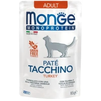 MONGE Cat Monoprotein Adult 100% Вологий корм для дорослих котів (з індичкою)