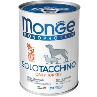 MONGE Dog SOLO 100% Monoprotein Вологий корм для дорослих собак усіх порід (з індичкою)